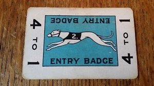 1920'S / 1930'S ANTIQUE VINTAGE DOG GREYHOUND RACING ENTRY BADGE - Picture 1 of 3