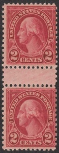 1928 Vertical Gutter Pair 2¢ WASHINGTON TYPE II #634A MNH Fine with cert, $1,250 - Picture 1 of 4