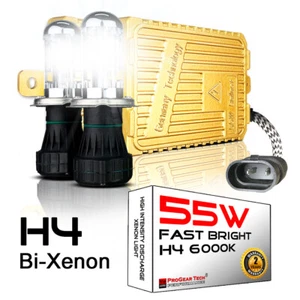 Heavy Duty 55W H4 9003 6000K Bi Xenon Dual Beams AC HID Xenon Kit 12V Headlights - Picture 1 of 12