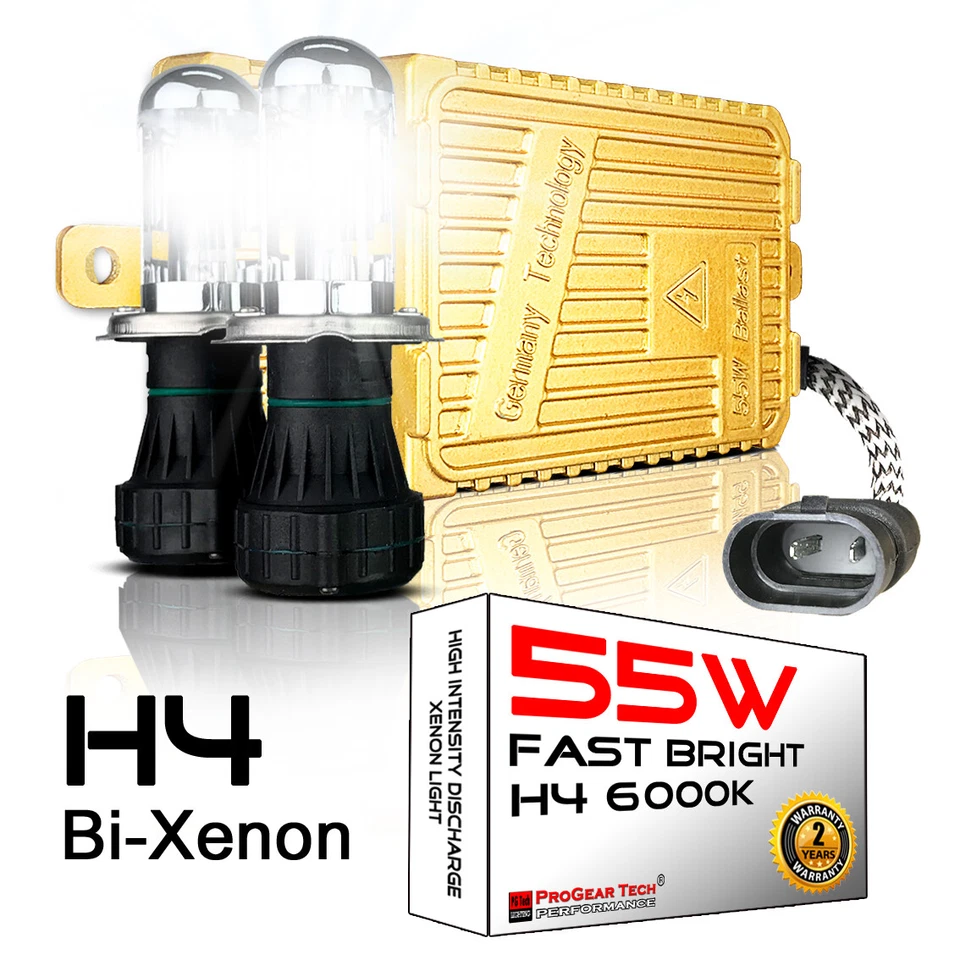 Heavy Duty 55W H4 9003 6000K Bi Xenon Dual Beams AC HID Xenon Kit 12V Headlights - Image 1 of 4