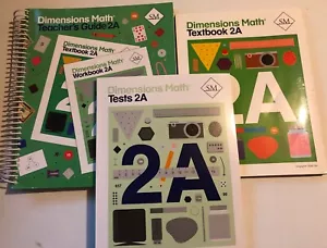 Dimensions Math 2A TE, Textbook & Test book Singapore Set Lot Grade 2 Homeschool - Imagen 1 de 8