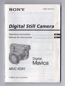 Sony Digital Mavica MVC-FD91 Cámara Manual de instrucciones en inglés y español 1998 - Imagen 1 de 24
