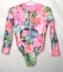 Wonder Nation Toddler Girl Floral Long Sleeve Swimsuit Size 3T Pink B*J - Picture 1 of 4