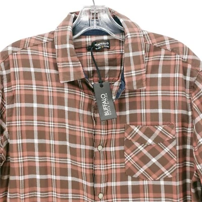 NUEVO CON ETIQUETAS Camisa Buffalo David Bitton Western Pearl A Presión Cuadros Calce Ajustado Talla Pequeña Foto 1 de 4