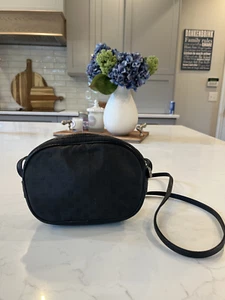 Vintage Fendi Black Canvas Coated Mini Crossbody Purse with Leather Straps - Picture 1 of 6