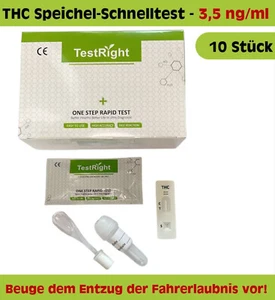 10x THC Speichel-Schnelltest (Cannabis, Marihuana, Haschisch), 3,5 ng/ml - Bild 1 von 2