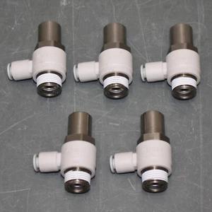 (5) SMC Flow Control Valve AS3211F-03-06SD, 3/8" BSPT Pipe x 6 mm Tube, 145 PSI - Picture 1 of 7