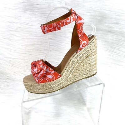 Marc By Marc Jacobs Womens Platform Sandals Espadrilles Red Floral Size 39 - Image 1 of 4