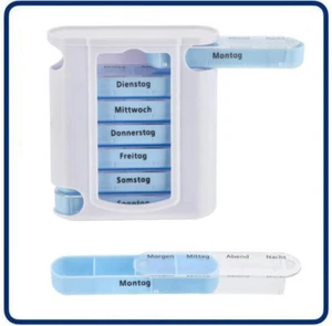 Tablettenbox Pillenbox Medikamentenbox Reise Box  7 Tage 4 Fächer - Bild 1 von 1