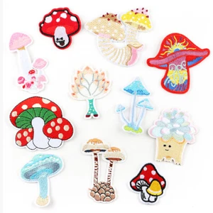 11Pcs DIY Mushroom Embroidery Patches Iron on for Clothing Dress Hat Pants Shoes - Picture 1 of 10