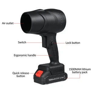 (BlackEU Plug & 1 Battery)Cordless Dust Blower 1050W Powerful Air Blower TDW - Afbeelding 1 van 10