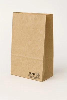 Duro Bag #2 Kraft Paper Bags Recycled 500ct 4.3x2.4x8.2" Eco Friendly