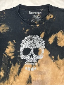 Vintage Y2K Thrashed Jagermeister T-Shirt Mens XXL Black Acid Wash Skull Graphic - Picture 1 of 10