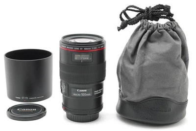 [Casi COMO NUEVO con Estuche] Lente de enfoque automático Canon Macro EF 100 mm f2,8 L IS USM de JAPÓN Foto 1 de 4