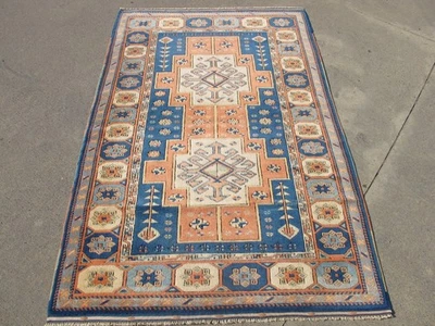 Hand Knotted Vintage Oriental Rug Tribal Style Wool Rug,Traditional Carpet 4x6 - Image 1 of 4