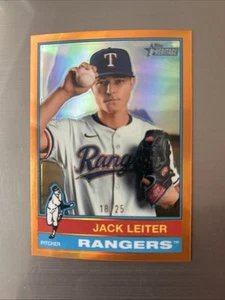 2025 Topps Heritage Jack Leiter Orange Chrome Refractor Card #18/25 - Picture 1 of 4