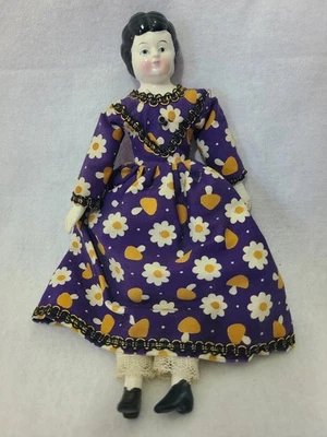 Miniature Antique German China Head Doll 8" Dollhouse Size Estate Find - Image 1 of 4