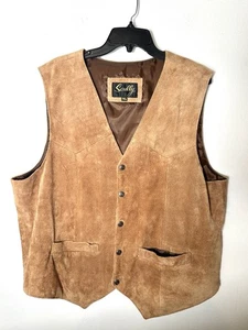 Scully Suede Vest Rockabilly Western Cowboy Sz XL Brown Vtg Y2k - Picture 1 of 6
