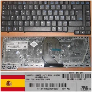 Keyboard qwerty Spanish HP 6710B 6715B NSK-H4C0S 9J.N8282.C0S 444635-071 443811- - Picture 1 of 1
