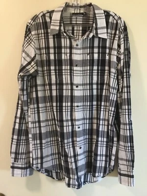 Von Zipper Black And White Checker Dress Shirt Size Large - image 1 of 4