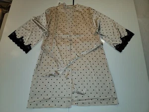 Icollection Pink With Black Polka Dot Robe With Sash Size Medium - Picture 1 of 8