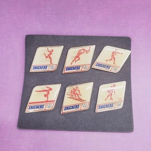 Snickers USA Summer Winter Olympic Games Vintage Collectible Lapel Pin Set of 6 - Picture 1 of 5