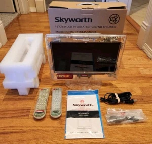 Skyworth 13" LED HDTV 2 Remotes SLTV-1319AP-3MDH Clear Transparent TV HDMI & RCA - Picture 1 of 12
