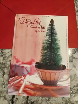Merry Christmas A Daughter Makes Life Sparkle 5.5”x8” Hallmark Greeting Card