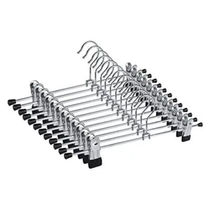 Pants Hangers 12PCS Skirt Hangers with Clips Hangers for Pants 12pack Black - Picture 1 of 8
