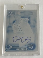 Dane Dunning 2016 Bowman Draft Chrome 1st 1/1 Cyan Printing Plate Rookie Auto RC