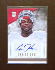 CARLOS HYDE San Francisco 49ers - Ohio State 2014 Panini SIGNED / AUTOGRAPH Card