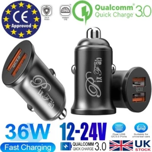 PIXFAB Charge Rapide 3.0 Voiture 36W Double Port USB Chargement Métal Prise - Photo 1 sur 12