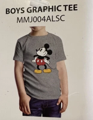 Mickey Mouse Boy's Gray T-shirt Size 8 Short Sleeves Disney NWT - Image 1 of 4