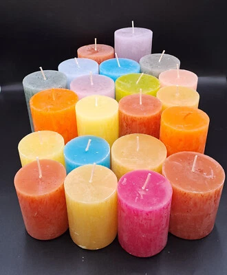 NEU 6 KG Rustic-Kerzen, durchgefärbt, NEUWARE + GRATIS  Beton-Töpfchen - Bild 1 von 3