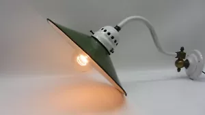 Lampada da officina applique bronzo orientabile altissima qualità rara smaltata anni '40 - Foto 1 di 20