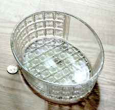 EAPG flat OVAL serving BOWL King Son & Co. #24 TWO PANEL glass DAISY SQUARE 1885