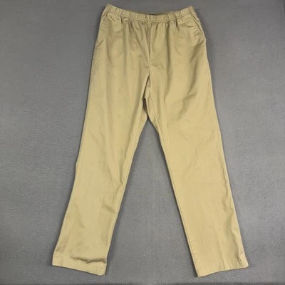 Lands' End Khaki Pants Women’s 14T Brown Fit 3 Straight Pleated Pull On Cotton - Image 1 of 4