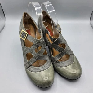 Zapatos de tacón Miz Mooz Soho para mujer 18 de cuero verde con hebilla correas arte academia - Imagen 1 de 15