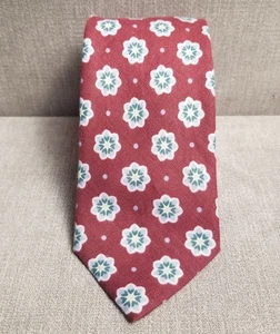 ALTEA Milano Floral Neck Tie 100% Linen Made In Italy 3.25 x 58" - Picture 1 of 5