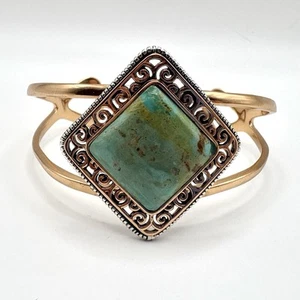 Studio Barse Natural Turquoise with Sterling Silver & Copper Cuff Bracelet - Picture 1 of 6