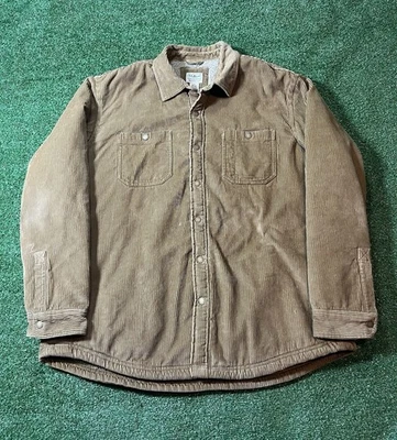 L.L. Bean традиционный крой вельвет шерпа флис с подкладкой куртка коричневый мужской размер XL  - Изображение 1 из 4