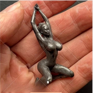 Brass Kneeling Yoga Girl Statue Art Beauty Model Artworks Meditation Home Decor - Picture 1 of 5