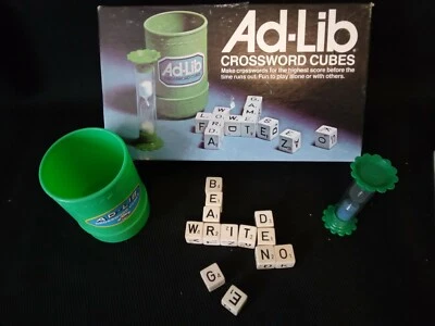 Ad-Lib Crossword Cubes 1975 Vintage Classic Game Milton Bradley Complete - Image 1 of 4