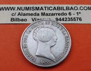@NUMISMATICA BILBAO@ SEVILLA 20 REALES 1855 ISABEL II KM.593.3 MONEDA DE PLATA - Imagen 1 de 9