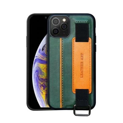 Luxury Leather Card Slot Wrist Strap Back Case Fr iPhone13 12 Mini Pro XS XR 8 7 - Image 1 of 4