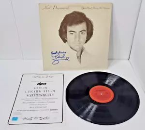 Signed Neil Diamond LP Vinyl Record - You Don't Bring Me Flowers - COA Included - Picture 1 of 9