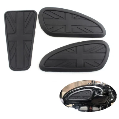 3x Tapa de tanque de combustible de aceite de goma negra cubierta protectora Union Jack universal Foto 1 de 4