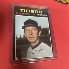 BILLY MARTIN 1971 TOPPS BASEBALL #208 Detroit Tigers VERY NICE