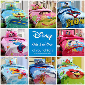 Disney Kids Bedding Quilt/Duvet Cover Set Single Twin 3-Piece Cotton Bedding Set