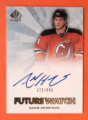 ADAM HENRIQUE FUTURE WATCH 2011-12 UD SP AUTHENTIC AUTO /999 ROOKIE #239 DEVILS - Image 1 of 4